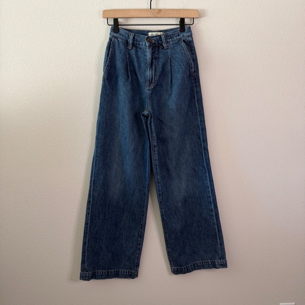 MADEWELL Womens Cotton Harlow Pleated Wide Leg Jeans Size 23 Minimalist Boho